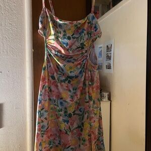 Beginning Boutique Floral Mini Dress - Pink, Blue, Yellow